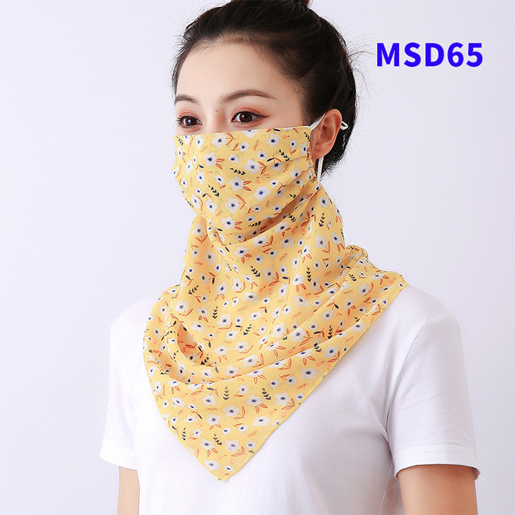 Double layer chiffon hanging ear mask scarf wholesale