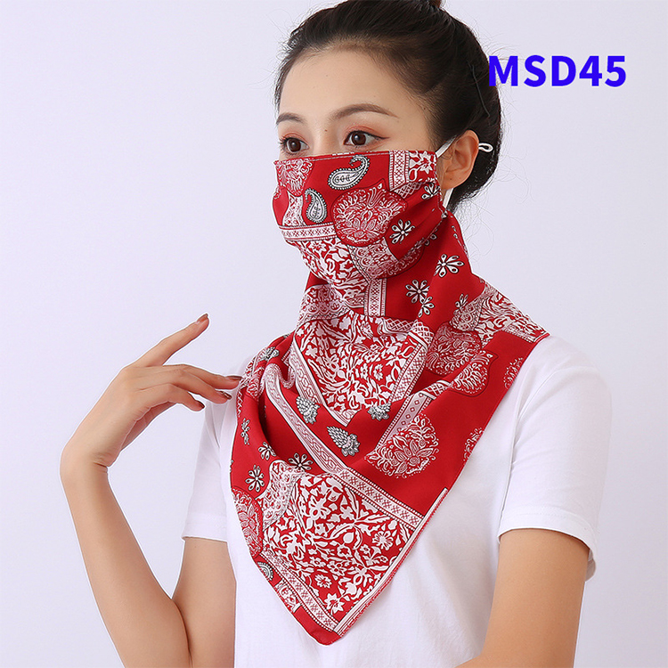 Double layer chiffon hanging ear mask scarf wholesale