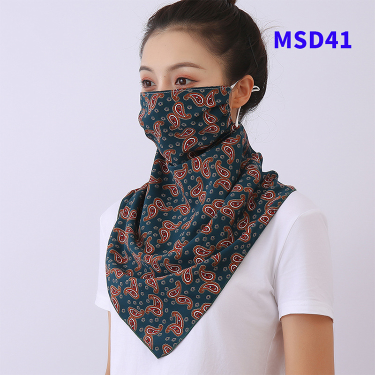 Double layer chiffon hanging ear mask scarf wholesale