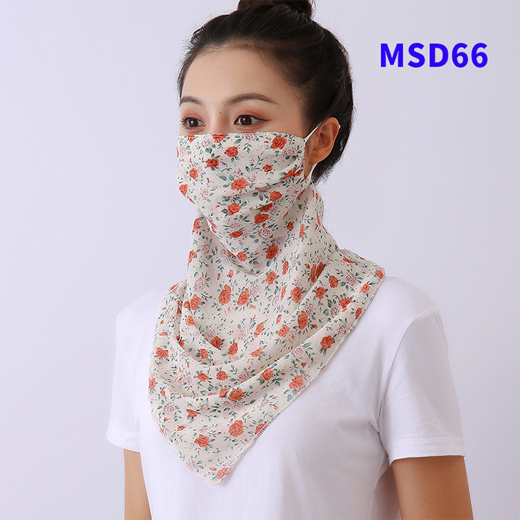 Double layer chiffon hanging ear mask scarf wholesale