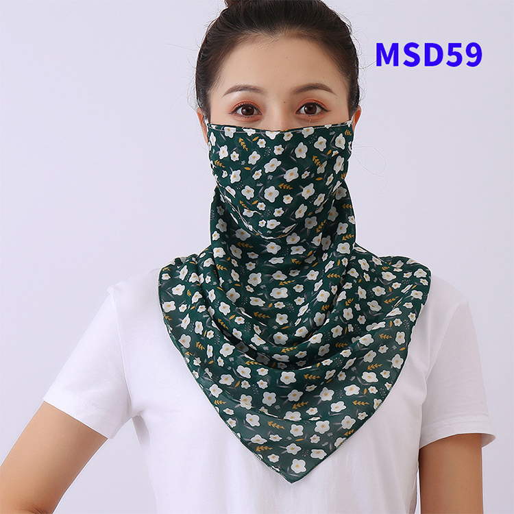 Double layer chiffon hanging ear mask scarf wholesale