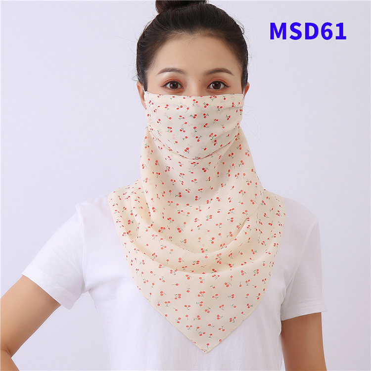 Double layer chiffon hanging ear mask scarf wholesale