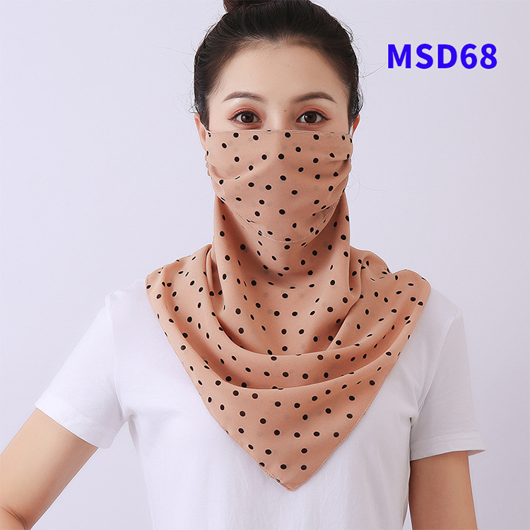 Double layer chiffon hanging ear mask scarf wholesale