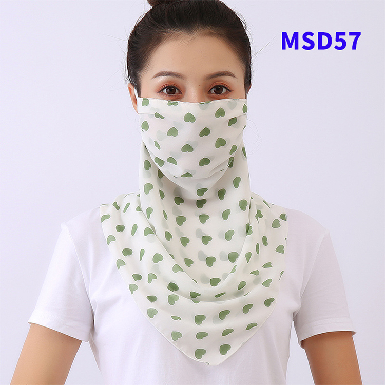 Double layer chiffon hanging ear mask scarf wholesale