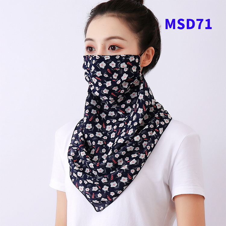 Double layer chiffon hanging ear mask scarf wholesale