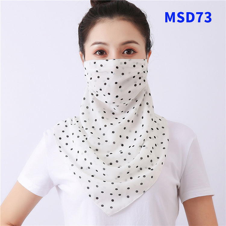Double layer chiffon hanging ear mask scarf wholesale