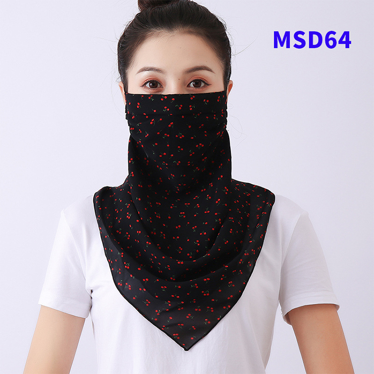 Double layer chiffon hanging ear mask scarf wholesale