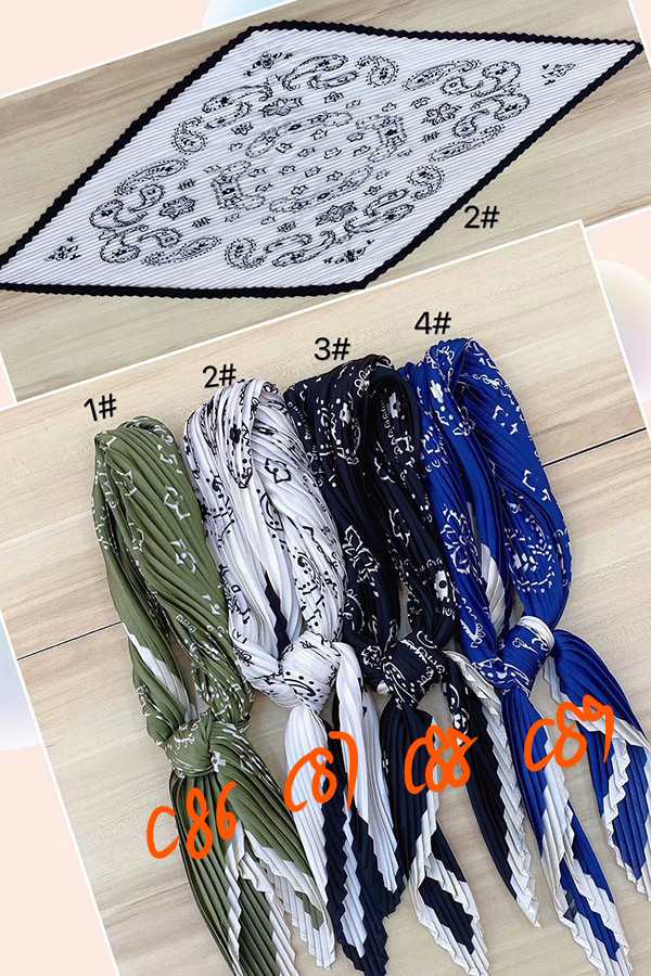 70cm Pleated tie silk scarf Canada