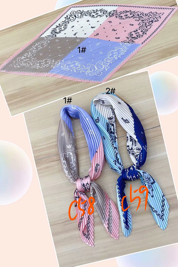 70cm Pleated tie silk scarf Canada