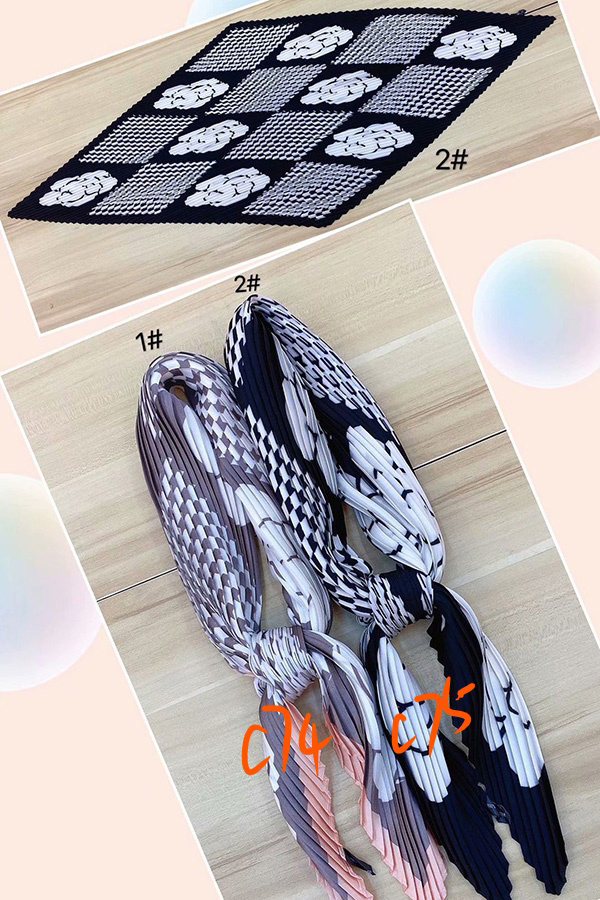 70cm Pleated tie silk scarf Canada