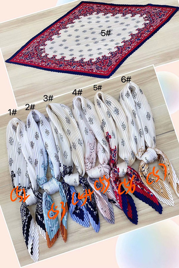 70cm Pleated tie silk scarf Canada