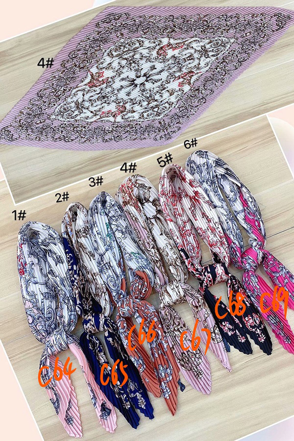70cm Pleated tie silk scarf Canada