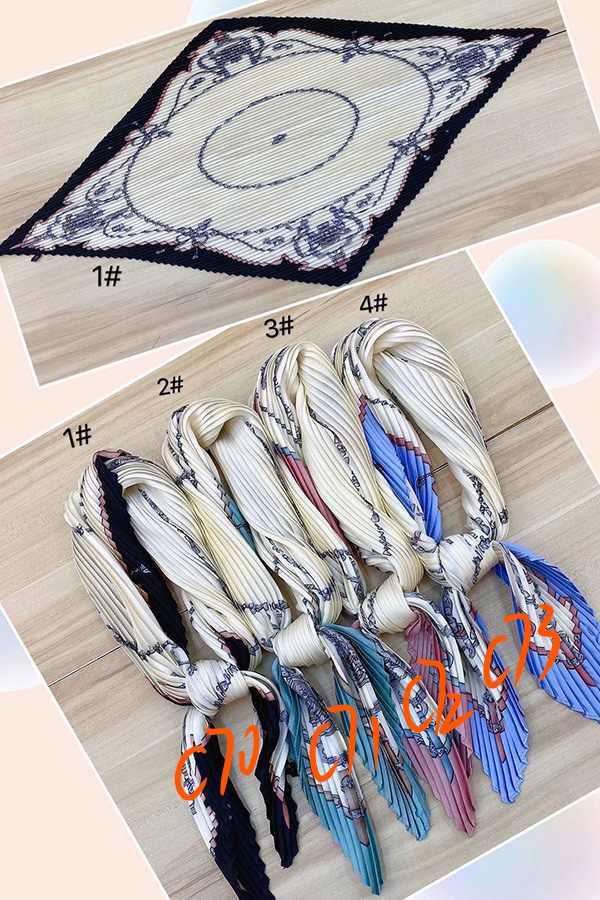 70cm Pleated tie silk scarf Canada