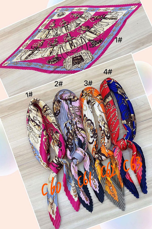 70cm Pleated tie silk scarf Canada