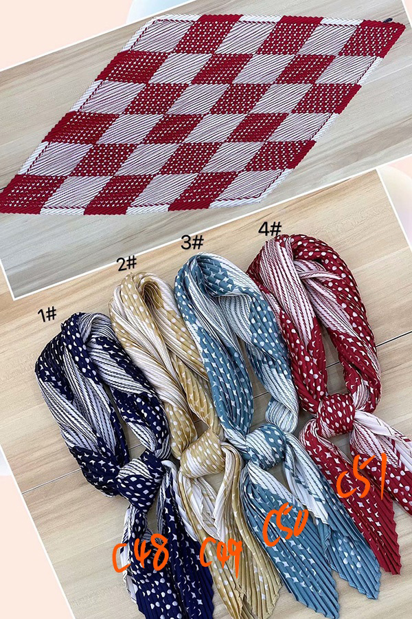 70cm Pleated tie silk scarf Canada