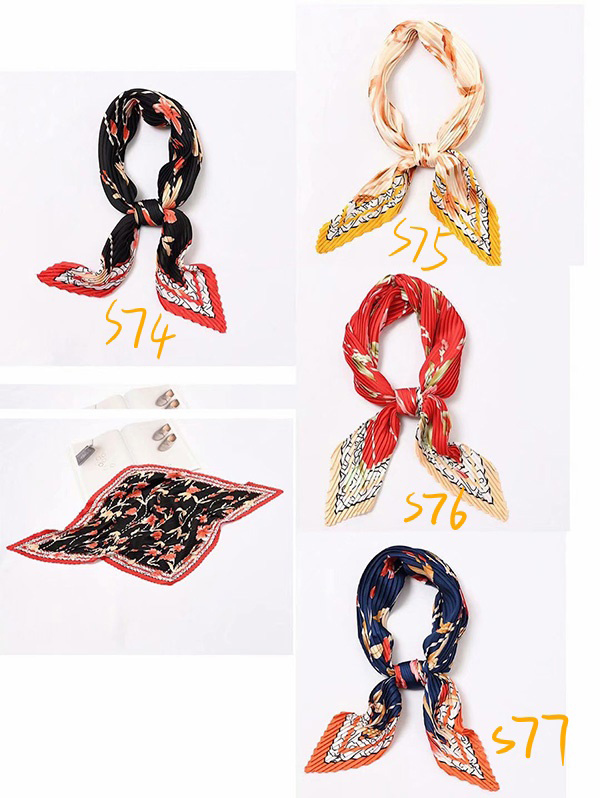 China pleated women's silk scarf gifts