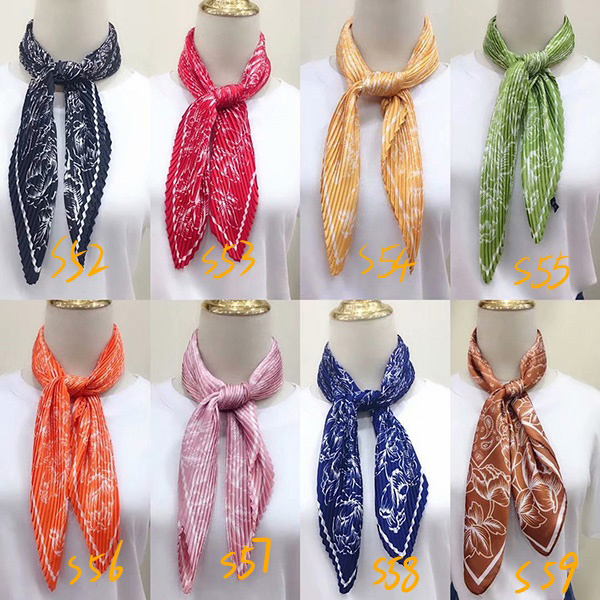 China pleated women's silk scarf gifts
