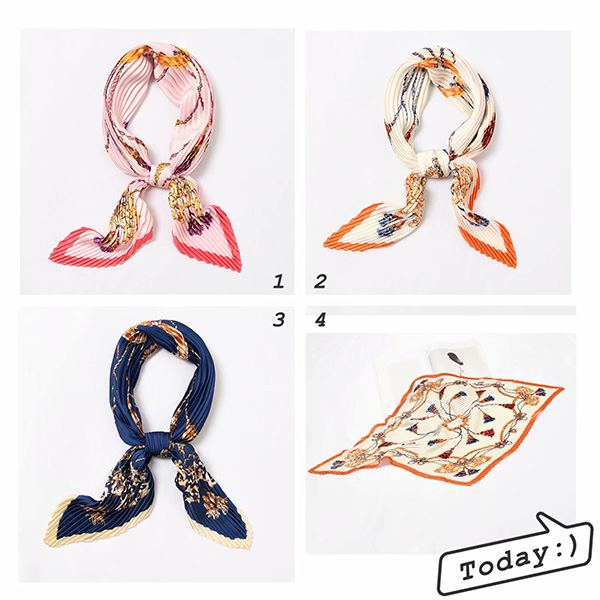 China pleated women's silk scarf gifts