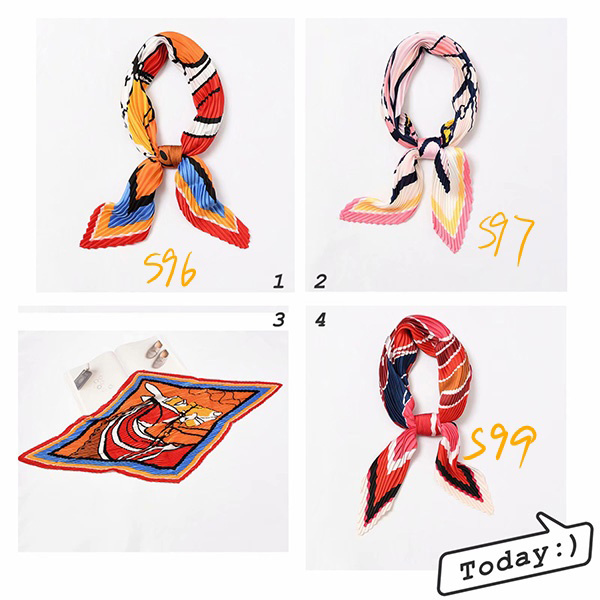 China pleated women's silk scarf gifts
