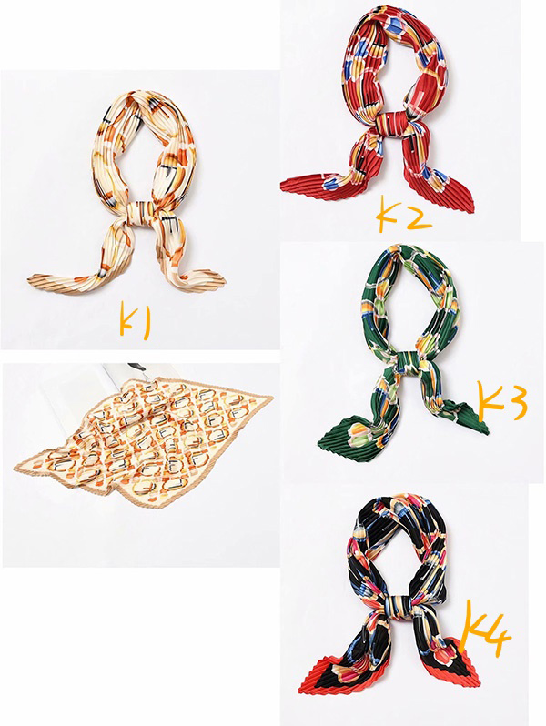 China pleated women's silk scarf gifts