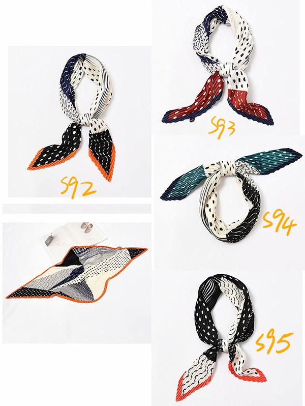 China pleated women's silk scarf gifts
