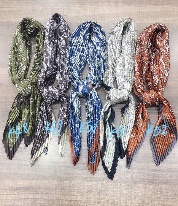 Italian pleated women silk scarf gifts