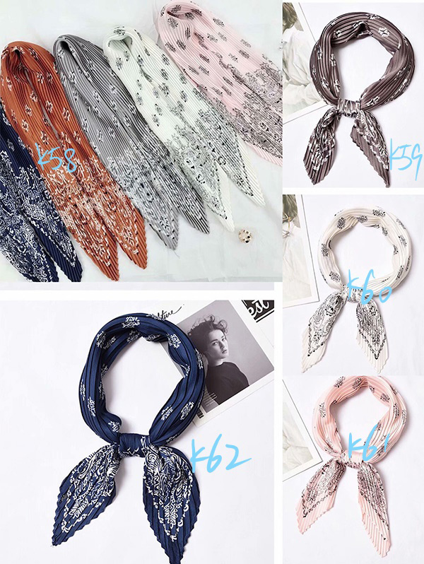 Italian pleated women silk scarf gifts