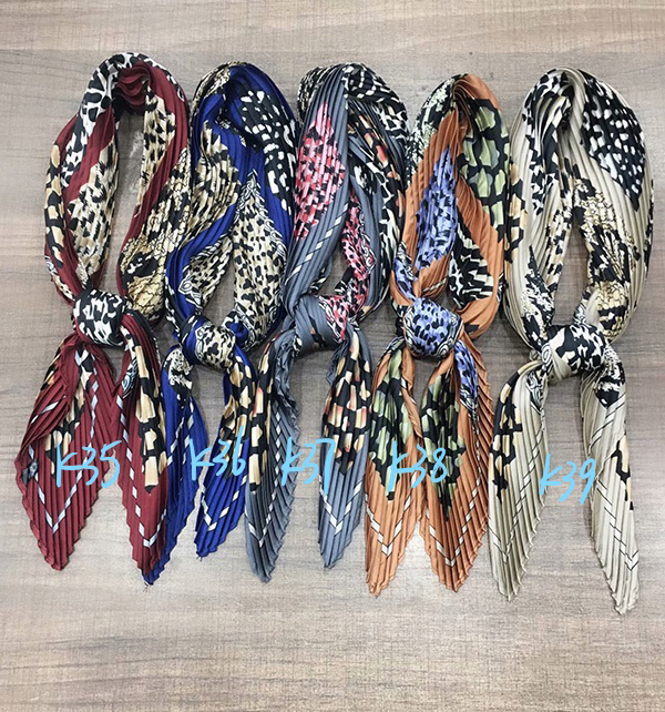 Italian pleated women silk scarf gifts