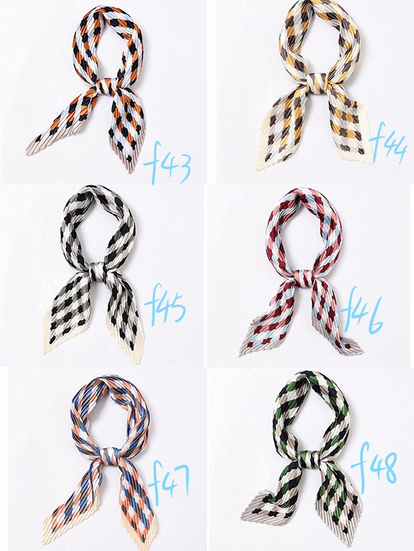 Wholesale pleated fashion women silk scarf