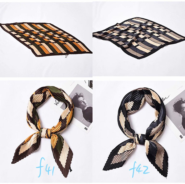 Wholesale pleated fashion women silk scarf