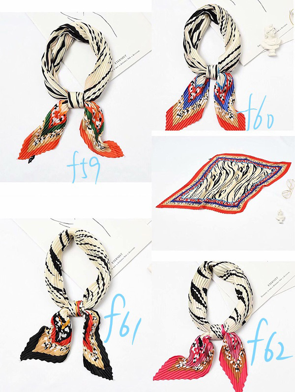 Wholesale pleated fashion women silk scarf