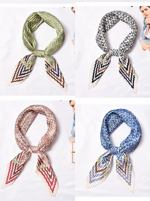 Wholesale pleated fashion women silk scarf