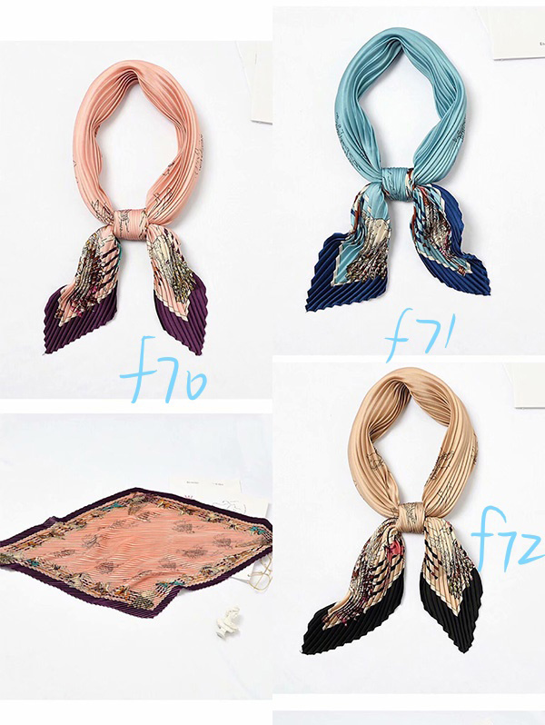 Wholesale pleated fashion women silk scarf