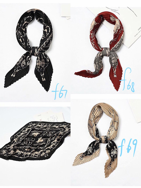 Wholesale pleated fashion women silk scarf