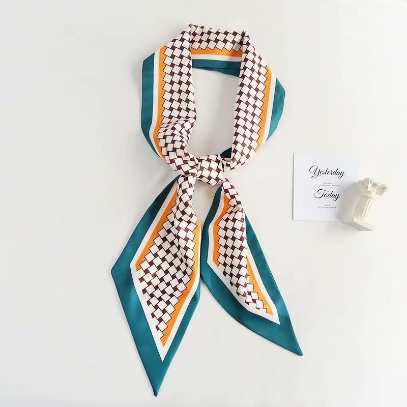 Woman Head Hair silk Tie Scarf