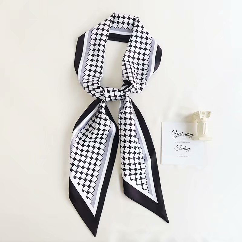 Woman Head Hair silk Tie Scarf