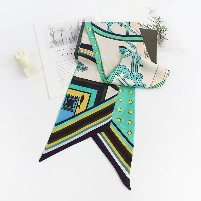 China Silk Satin Headband Hair Tie Scarf for Women