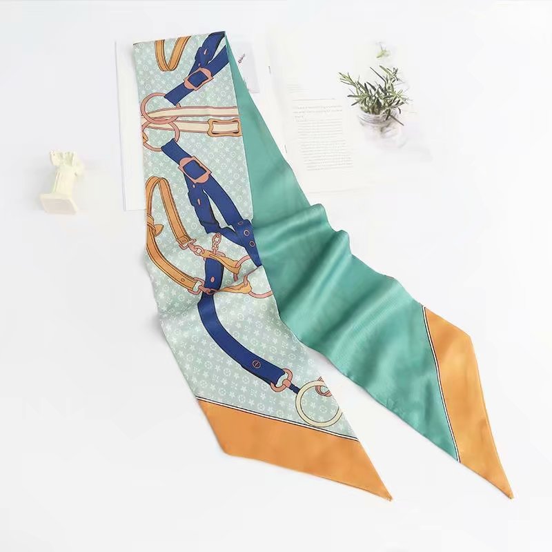China Silk Satin Headband Hair Tie Scarf for Women