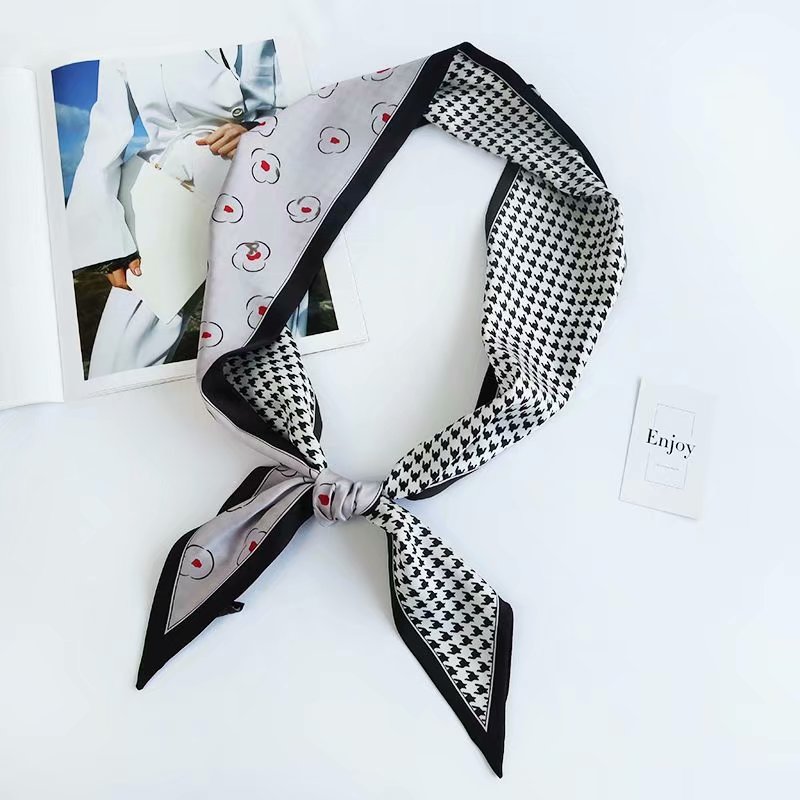 China Silk Satin Headband Hair Tie Scarf for Women