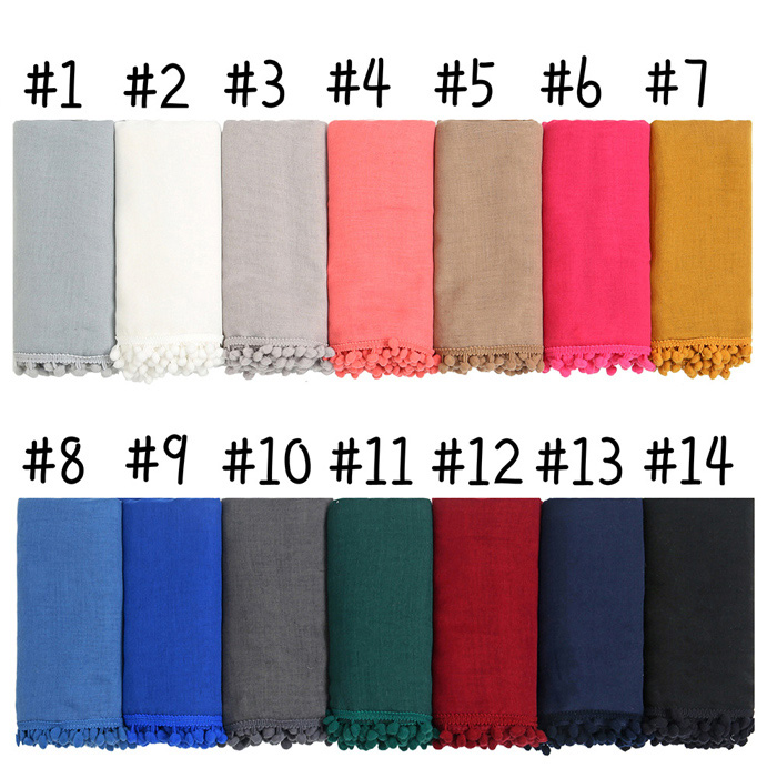 wholesale tie-dye cotton scarf fur ball scarf factory turban bib shawl supplier