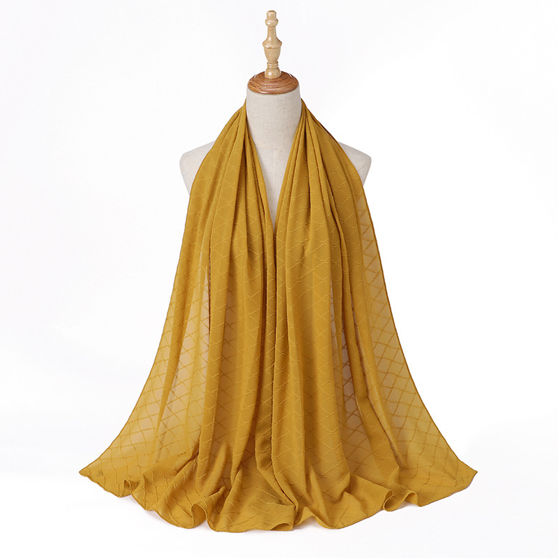Wholesale hijab Scarf Women crumpled pearl chiffon scarf China sales