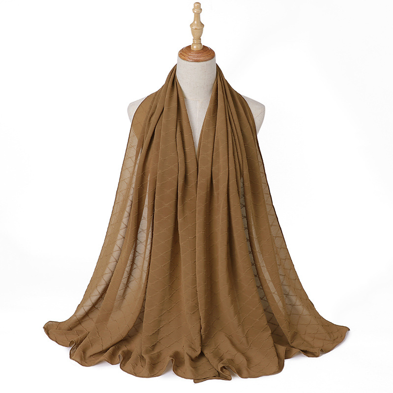 Wholesale hijab Scarf Women crumpled pearl chiffon scarf China sales