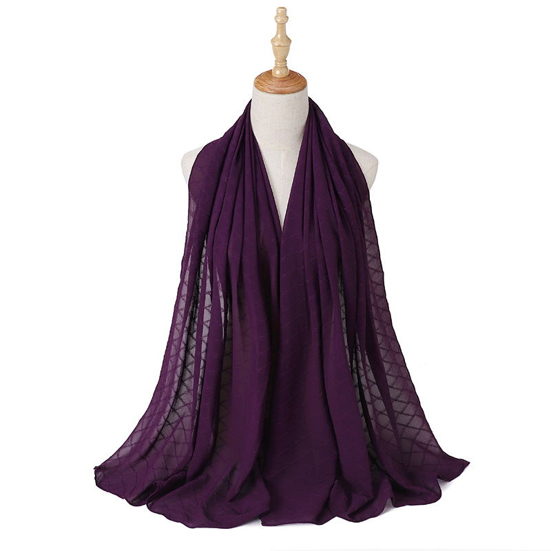 Wholesale hijab Scarf Women crumpled pearl chiffon scarf China sales