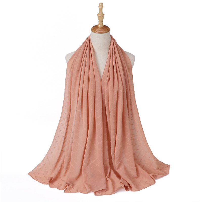 Wholesale hijab Scarf Women crumpled pearl chiffon scarf China sales
