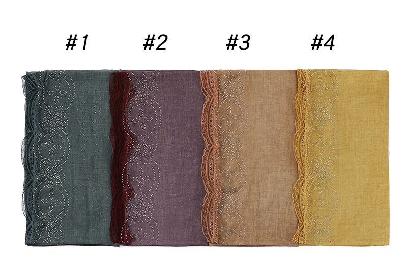 Wholesale scarves Indonesian hijab scarf women lace hot drilling supplier