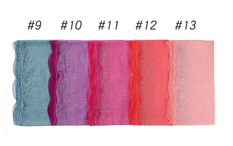 Wholesale scarves Indonesian hijab scarf women lace hot drilling supplier