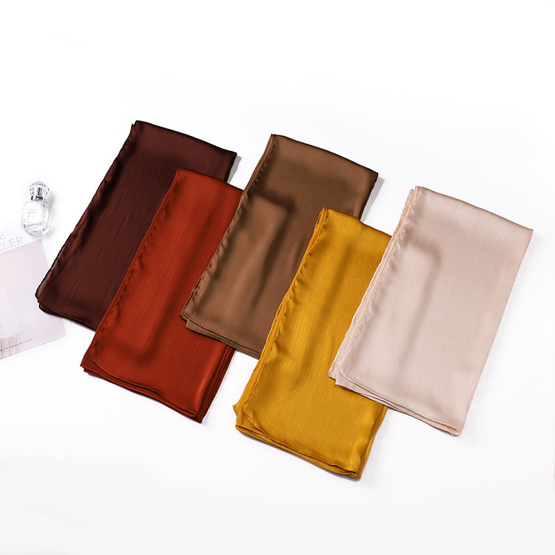 Wholesale scarf pearl chiffon wrinkle scarf breathable women scarf supplier