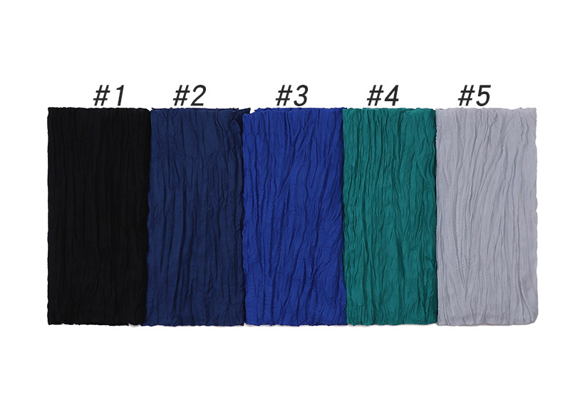 Wholesale Scarf Bali Yarn Scarf Pleated Cotton Linen Scarf Candy Color Supply