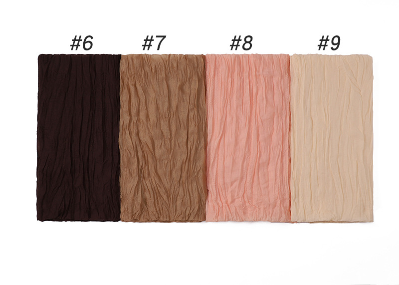 Wholesale Scarf Bali Yarn Scarf Pleated Cotton Linen Scarf Candy Color Supply