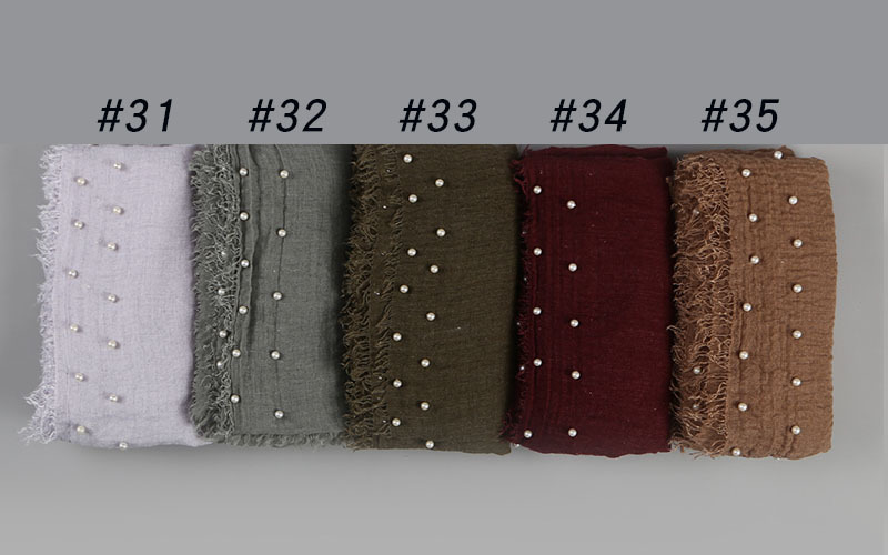 Wholesale scarf pearl head scarf cotton crimped female scarf supplier